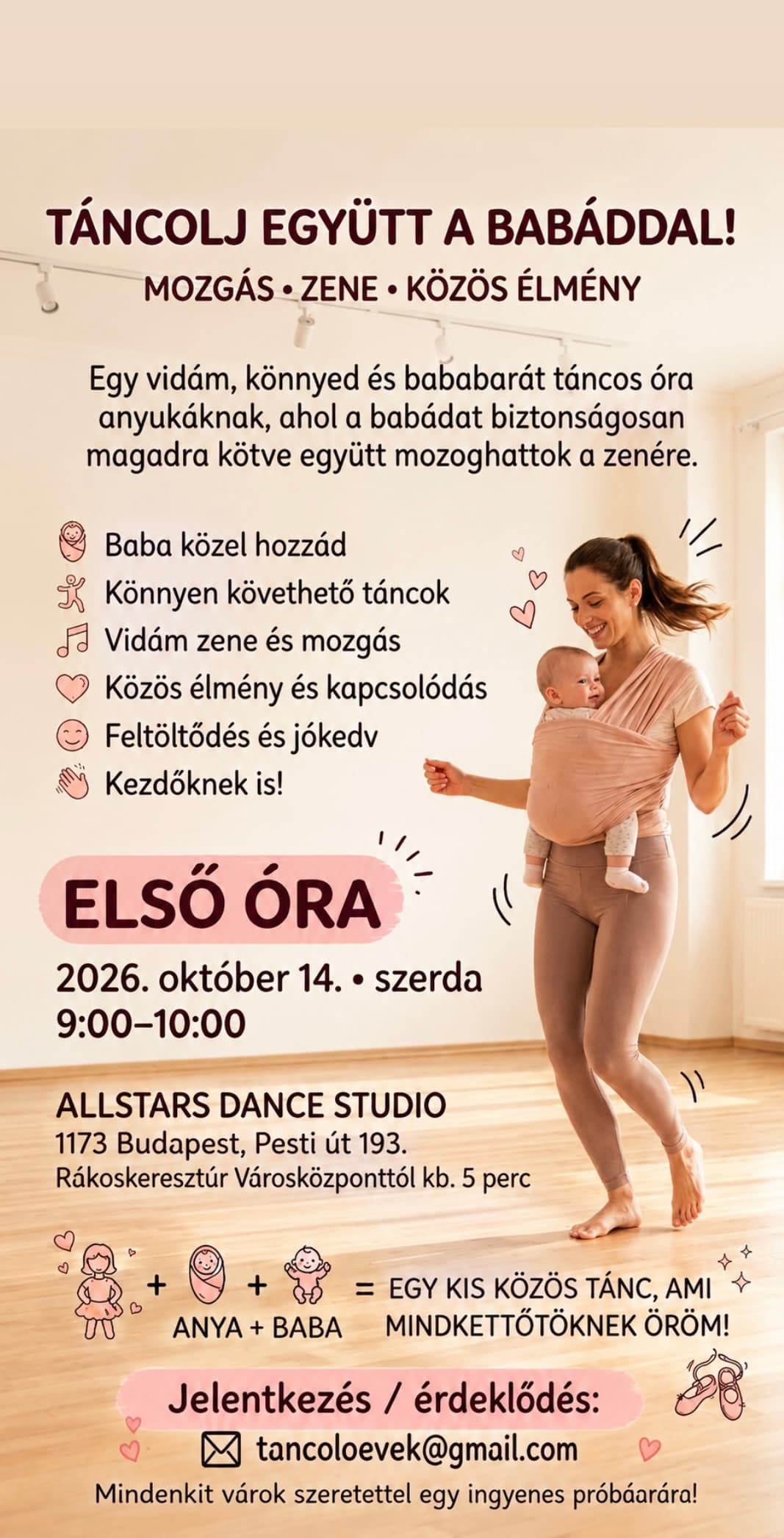 Táncolj együtt a babáddal! – az óra plakátja